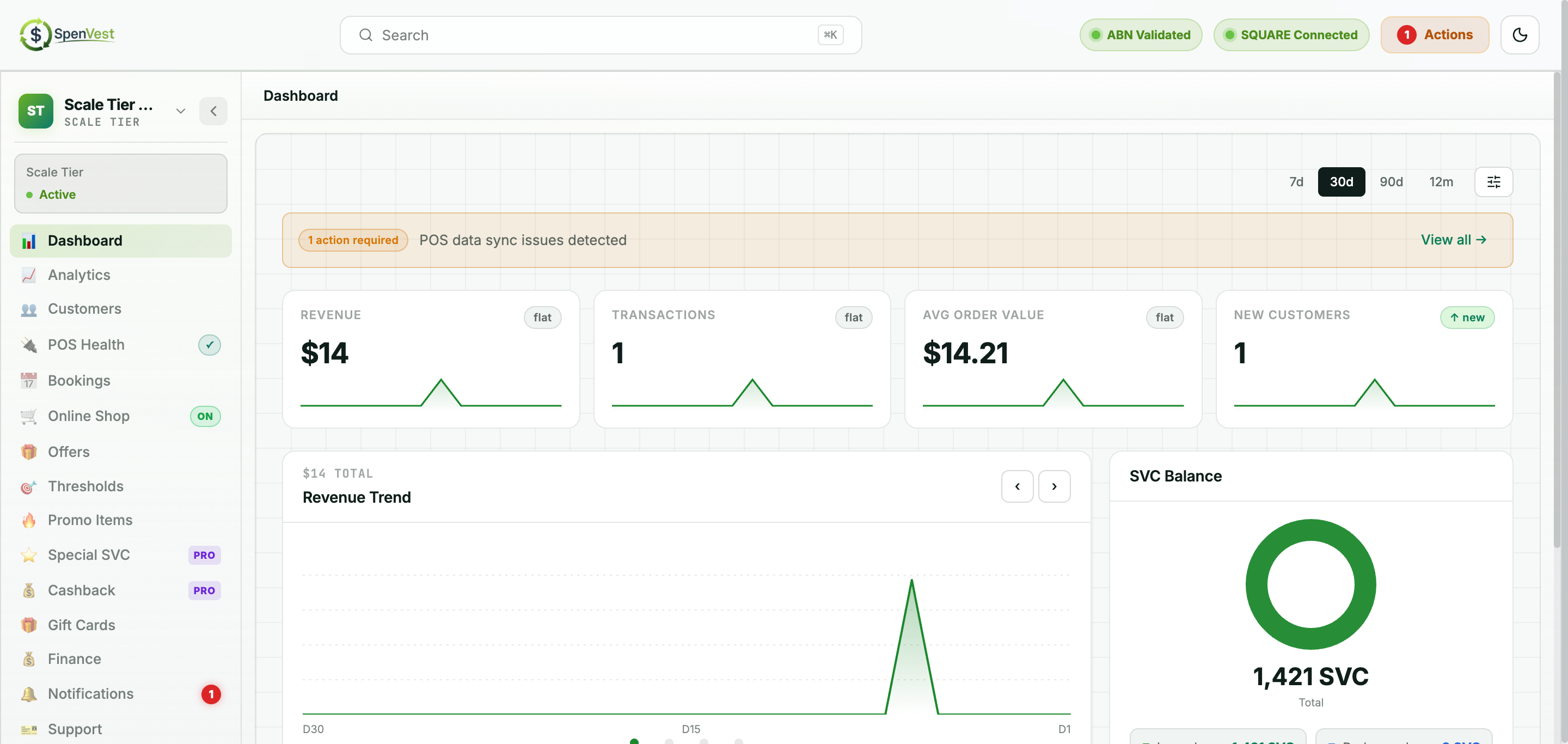 Merchant dashboard preview - view 1