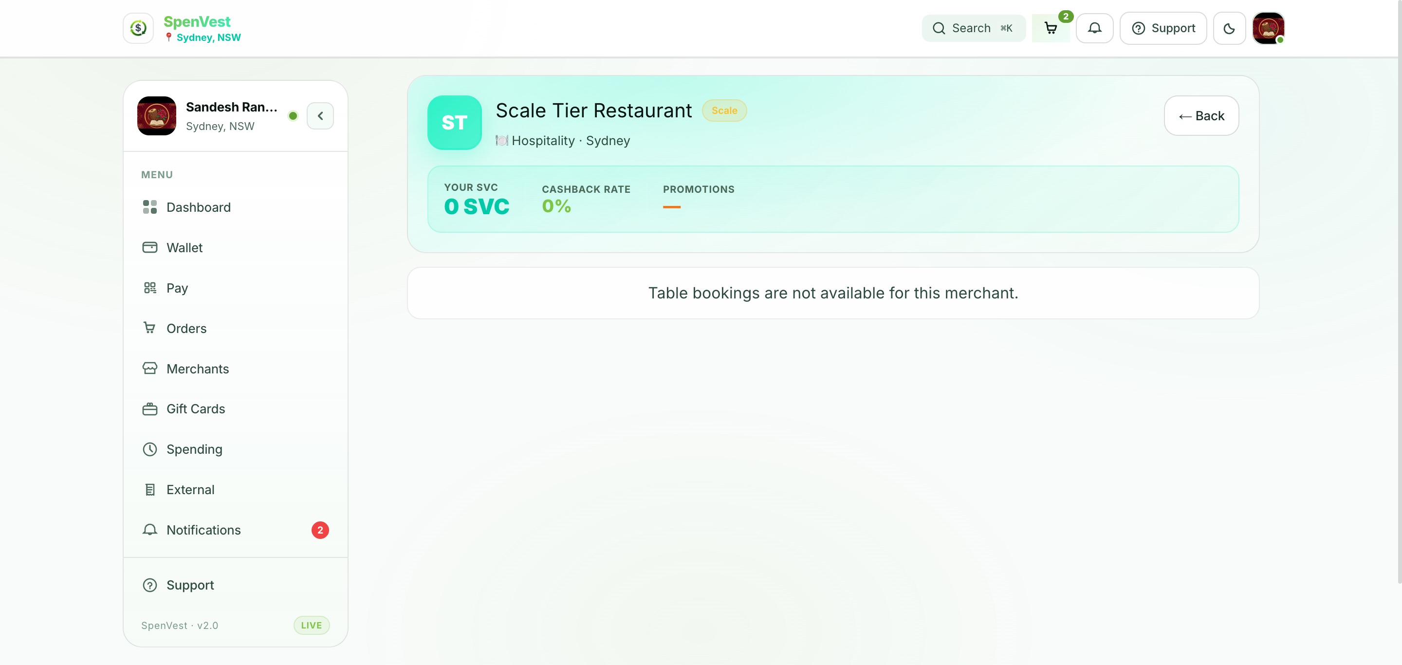 Merchant booking and appointments screen showing available time slots and collection options